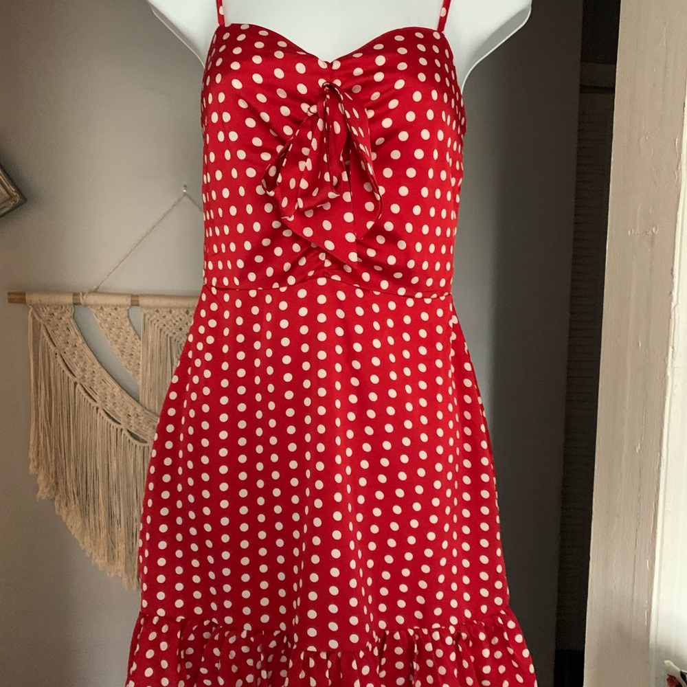 BOOHOO Mini (no pun) red polka dot dress